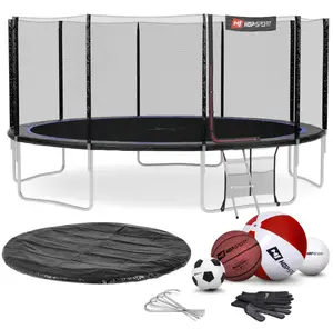 Батут Hop-Sport 16ft (488см) черно-синий с наружной сеткой купить