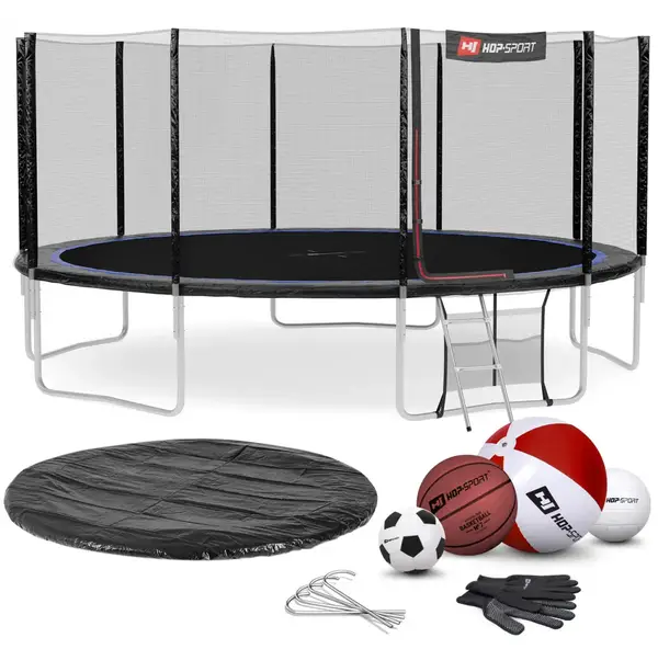 Батут Hop-Sport 16ft (488см) черно-синий с наружной сеткой купить