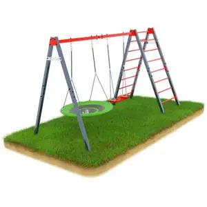 Качели с гнездом аиста и лестницей K-Sport KSOZ015D - красно-серая купить