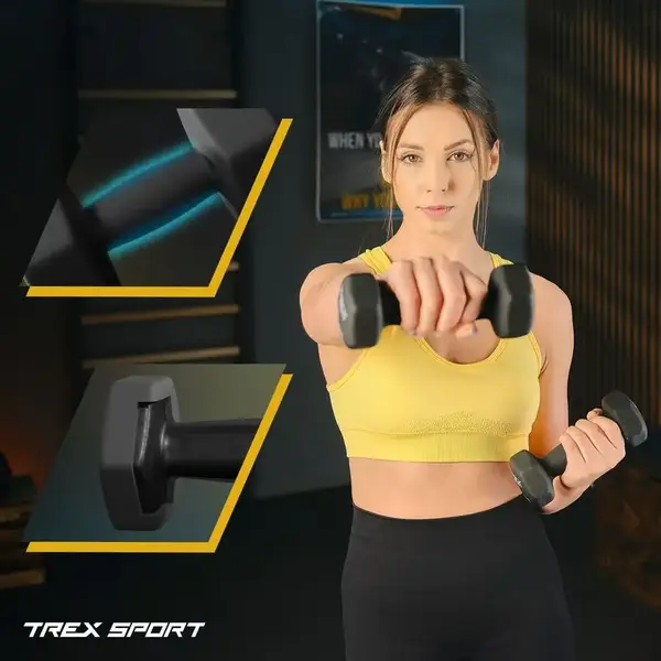 Гантелі для фітнесу неопренові TREX Sport TX-040VD 2x4 кг купити недорого в Україні, фото 2