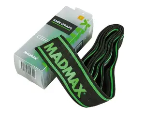 Бинти на коліна MadMax MFA-299 Non slide & slip knee wraps 2.0m Black/Green купити