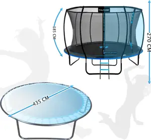 Батут THUNDER INSIDE ULTRA с внутренней сеткой 14 футов 435 см черно-голубой купить