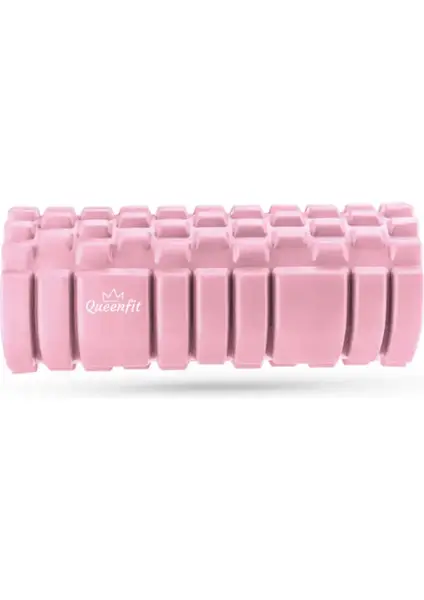 Масажний ролик Queenfit для йоги та фітнесу EVA 33*14см рожевий купити недорого в Україні, фото 2