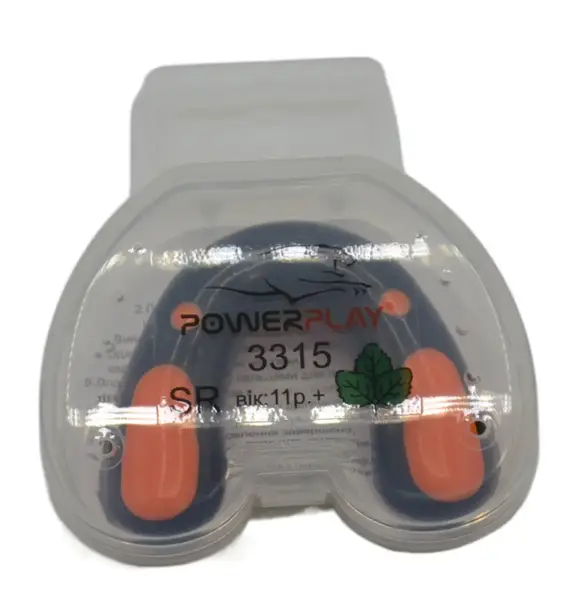 Капа боксерская PowerPlay 3315 SR взрослая (возраст 11+) черно-оранжевая со вкусом мяты купить недорого в Украине, фото 10