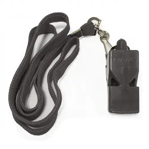 Свисток арбитра пластиковый со шнурком Meta Whistle plastic classic with lanyard черный Уни OFSM купить