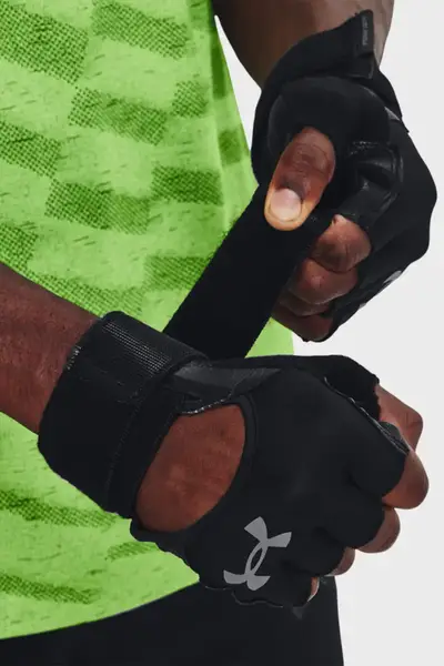 Рукавички для тренінгу UA M's Weightlifting Gloves чорний Чол MD купити недорого в Україні, фото 3