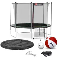 Батут Hop-Sport 10ft (305см) черно-зеленый с внутренней сеткой (4 ноги) купить