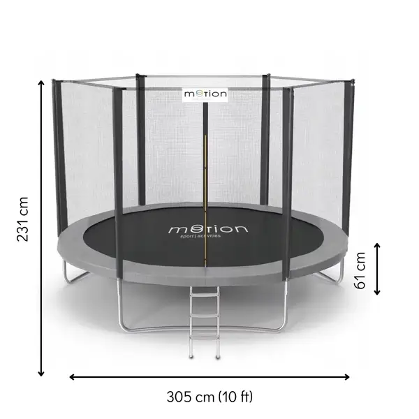 Батут Jumi Motion Sport Line 10ft (305см) с наружной сеткой серый купить недорого в Украине, фото 2