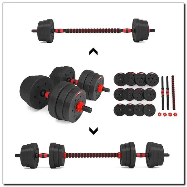 Набір штанга+гантелі HMS SGP20 - 20 кг, чорно-червоний купити