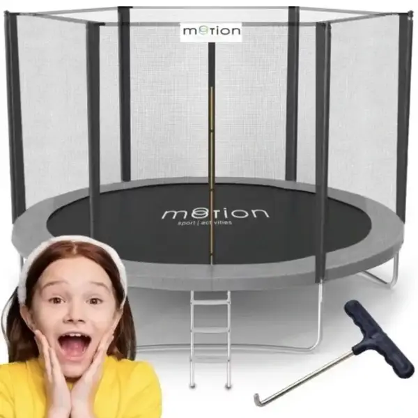 Батут Jumi Motion Sport Line 10ft (305см) с наружной сеткой серый купить недорого в Украине, фото 3