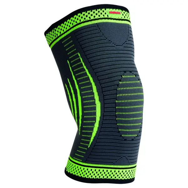 Компресійний наколінник MadMax MFA-284 3D Compressive knee support Dark grey/Neon green (1шт.) L купити