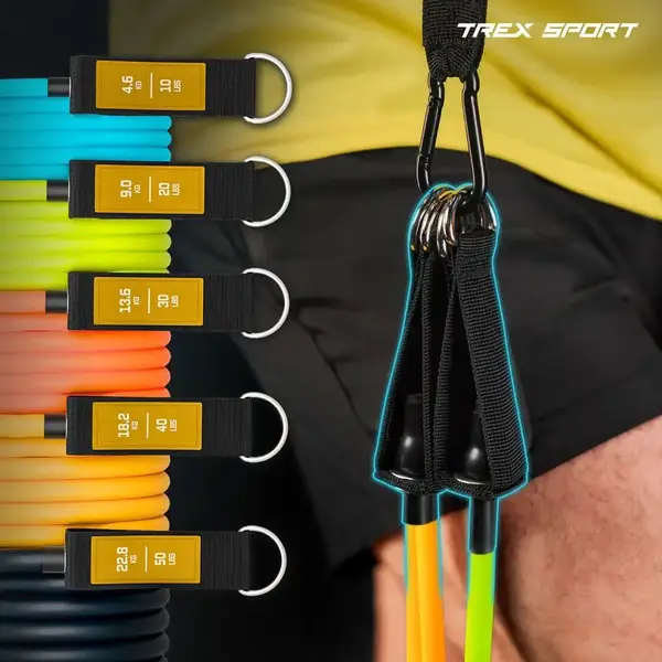Набор резинок с эспандерами 4,6-22,8 кг Trex Sport TX-050TSV черный купить недорого в Украине, фото 2