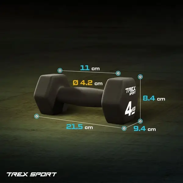 Гантелі для фітнесу неопренові TREX Sport TX-040VD 2x4 кг купити недорого в Україні, фото 3