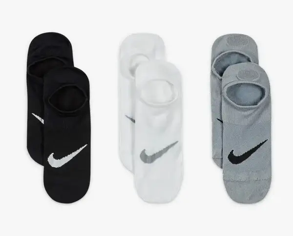 Шкарпетки Nike U NK EVERYDAY PLUS LTWT FOOTIE 3PPK чорний, білий, сірий Жін 34-38 купити недорого в Україні, фото 2