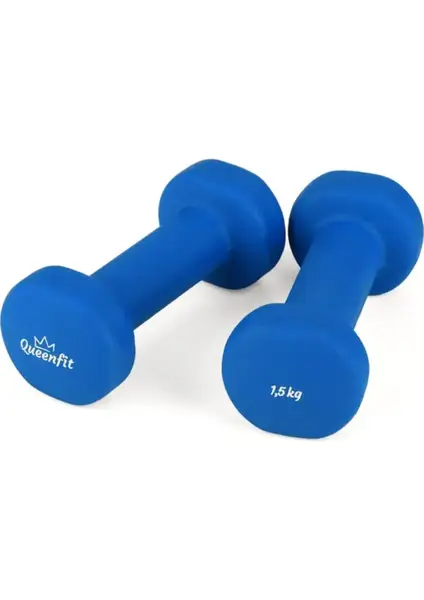 Набір гантелей неопренових Queenfit 2х1,5 кг світло-синій купити недорого в Україні, фото 2