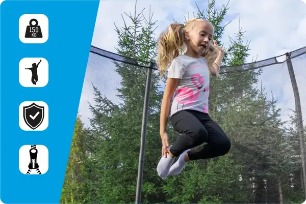 Батут THUNDER INSIDE ELITE с внутренней сеткой 8 футов 244 см черный купить недорого в Украине, фото 5