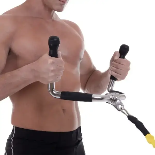 Ручка для тяги York Fitness многофункциональная с резиновыми рукоятками, хром. купить недорого в Украине, фото 9