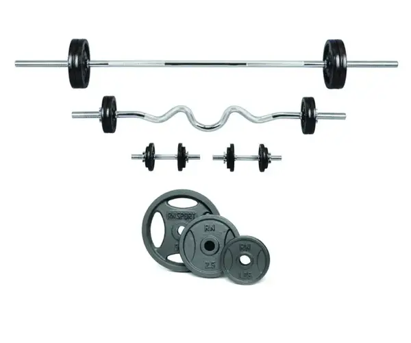 Набірна штанга та гантелі. Металеві диски RN-Sport + 4 грифи. 80 кг ваги купити