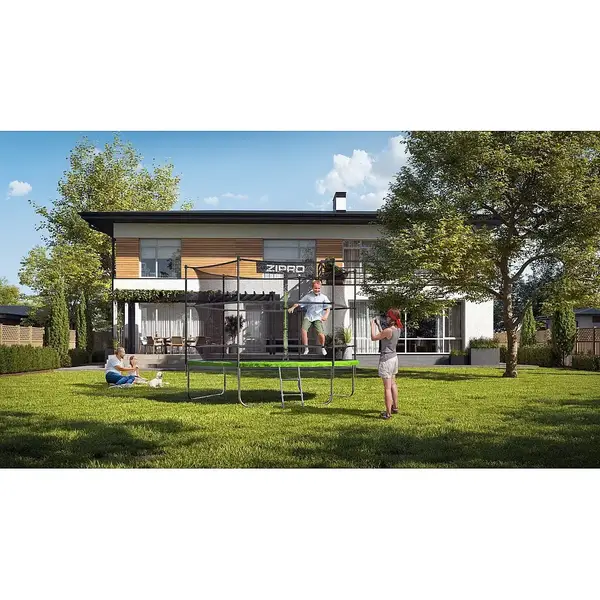 Батут Zipro Jump Pro с внутренней сеткой 10 футов 312 см черно-зеленый купить недорого в Украине, фото 2