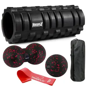 Набір для масажу та йоги PowerPlay PP_4096 (Ролик 33*14 + 2-ва мячі) Black + резинка 11 кг. купити