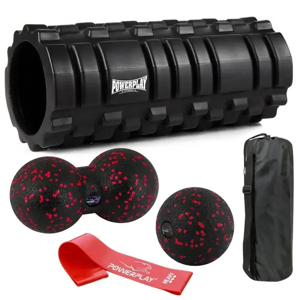 Набір для масажу та йоги PowerPlay PP_4096 (Ролик 33*14 + 2-ва мячі) Black + резинка 11 кг. купити
