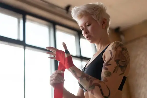 Бинты для бокса PowerPlay 3047 Красные Lycra (спандекс) (4м) купить недорого в Украине, фото 10