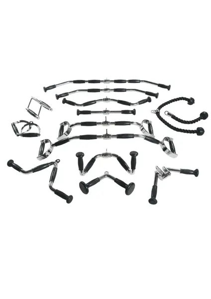 Ручка для верхней тяги York Fitness 91см изогнутая с резиновыми рукоятками, хром. купить недорого в Украине, фото 2