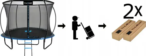Батут THUNDER INSIDE ULTRA с внутренней сеткой 8 футов 255 см черно-голубой купить недорого в Украине, фото 8