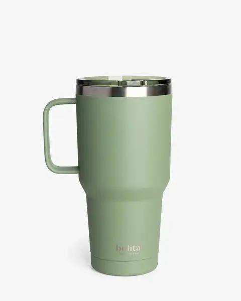 Термостакан (изолированная чашка) Bohtal с ручкой из нержавеющей стали Tumbler Green 900 ml купить недорого в Украине, фото 2