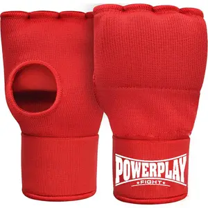 Бинти-рукавиці PowerPlay 3096 з гелевими подушечками Червоні M купити