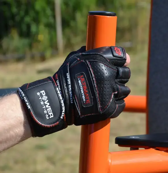 Рукавички для фітнесу Power System PS-2810 Ultimate Motivation Black/Red Line L купити недорого в Україні, фото 6