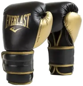Боксерські рукавиці Everlast POWERLOCK 2R TRAINING GLOVE чорний, золотий Уні 14 унцій купити