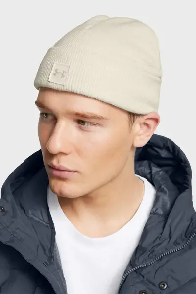 Шапка UA Halftime Shallow Cuff бежевый Чел OSFM купить недорого в Украине, фото 3