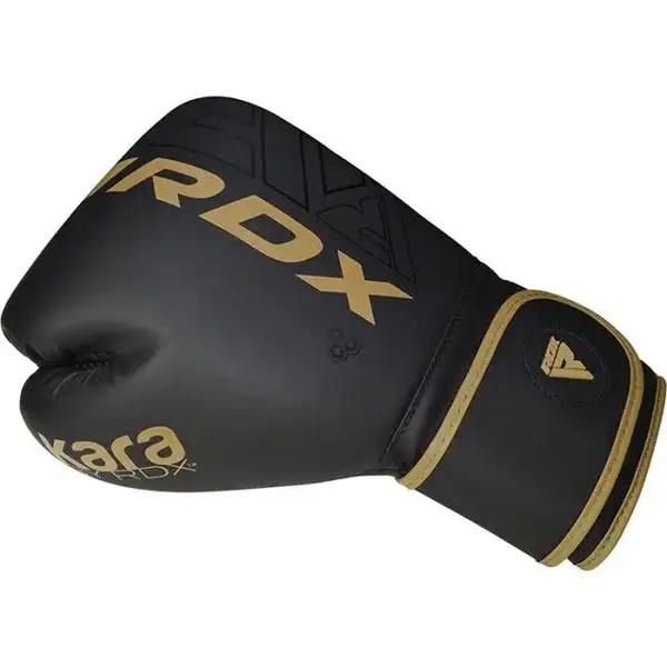 Боксерські рукавиці RDX F6 Kara Matte Golden 8 унцій (капа в комплекті) купити недорого в Україні, фото 5