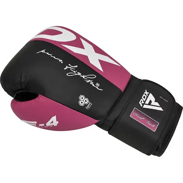 Боксерські рукавиці RDX REX F4 PINK/BLACK-8 унцій (капа в комплекті) купити недорого в Україні, фото 4