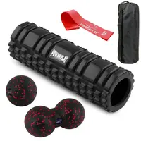 Набор для массажа и йоги PowerPlay PP_4097 (ролик 30*10 + 2-я мячи) Black + резинка 11 кг. купить