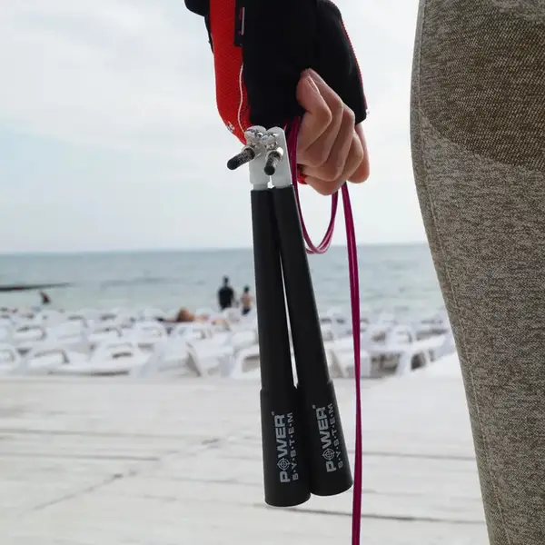 Скакалка скоростная Power System PS-4033 Crossfit Jump Rope Red (2,8m.) купить недорого в Украине, фото 7