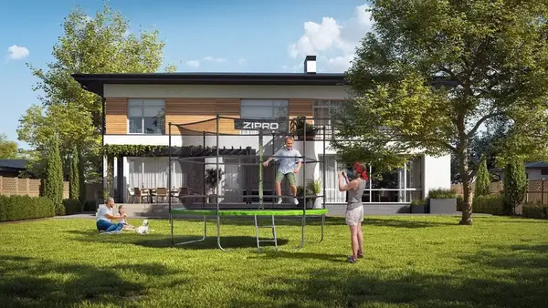 Батут Zipro Jump Pro с внутренней сеткой 12 футов 374 см черно-зеленый купить недорого в Украине, фото 9