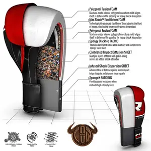 Боксерские перчатки RDX Quad Kore Red 14 ун. купить