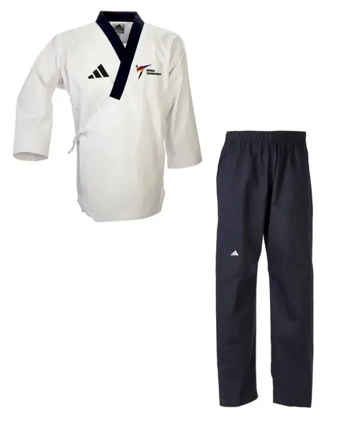 Добок для тхэквондо ADIDAS POOMSAE для мужчин бело-темно синий 190 | adiTPAM02 купить