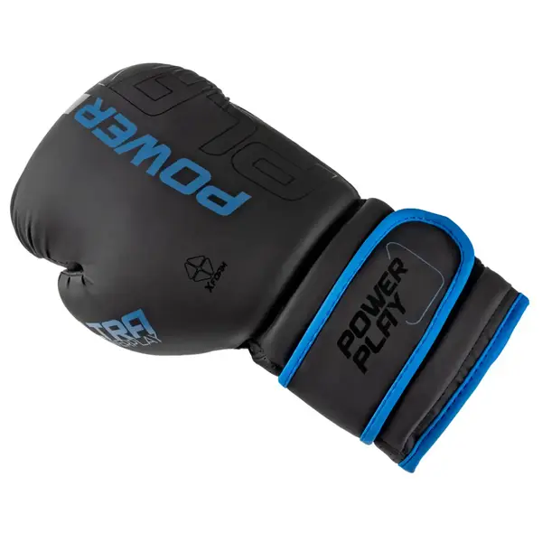 Боксерские перчатки PowerPlay 3024 Ultra Mat Черно-Темно синие 14 унций купить недорого в Украине, фото 4