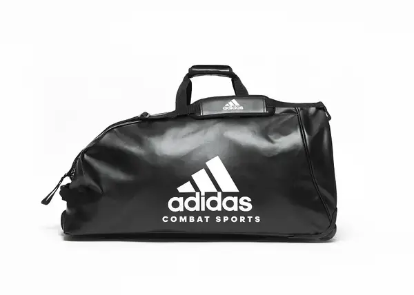 Сумка на колесах з білим логотипом Combat Sports | чорна | ADIDAS ADIACC056CS купити недорого в Україні, фото 9