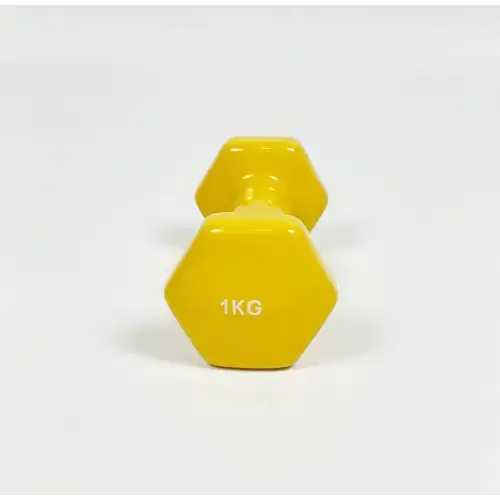 Гантель для фитнеса с виниловым покрытием Generation Fitness FF51D3A-1kg (желтый) купить недорого в Украине, фото 8