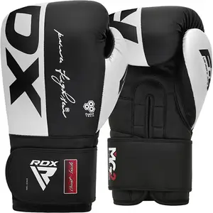 Боксерські рукавиці RDX F4 Boxing Sparring Gloves Hook&Loop WHITE/BLACK 12 унцій (капа у комплекті) купити