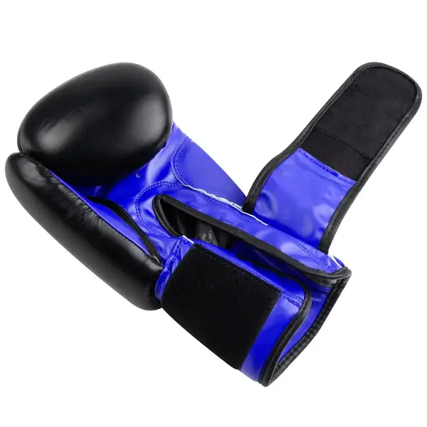 Боксерские перчатки PowerPlay 3004 Classic Черно-Синие 12 унций Black and Blue 12 унций купить недорого в Украине, фото 6