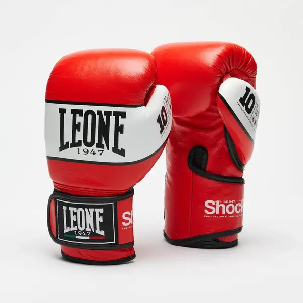 Боксерские перчатки Leone GN047 SHOCK Red 12 унций (бинты 4 м. в комплекте) купить недорого в Украине, фото 10