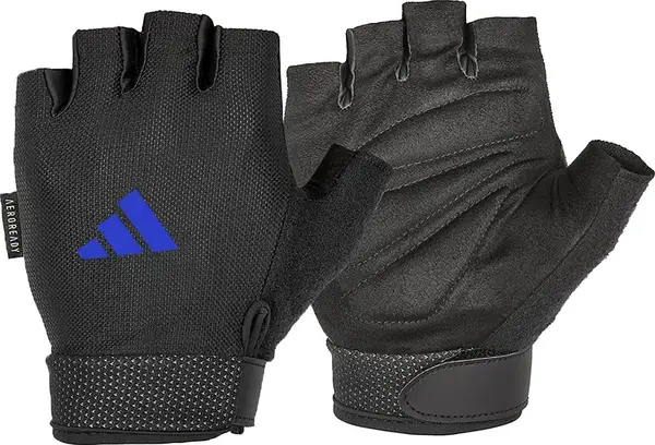 Перчатки для тренинга Adidas Essential Adjustable Gloves черный, синий Уни S купить