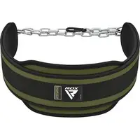 Пояс для обтяжень з ланцюгом RDX T7 Pro Dipping Belt 2 Layer неопреновий Army Green купити