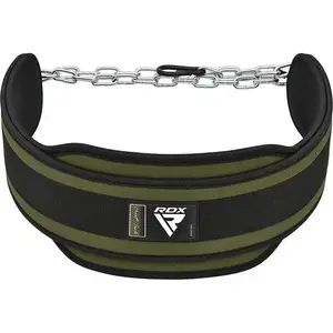 Пояс для обтяжень з ланцюгом RDX T7 Pro Dipping Belt 2 Layer неопреновий Army Green купити