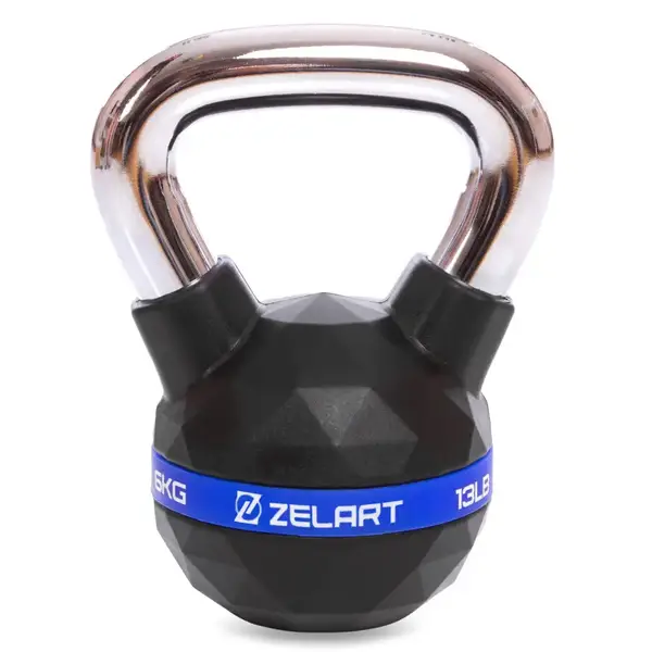 Гиря PU с хромированной ручкой Кроссфит 6кг (PU, черный) купить